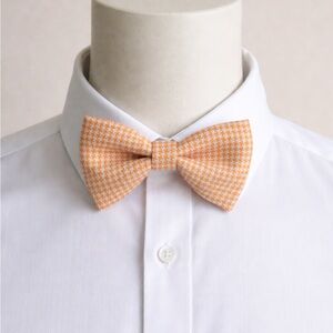 Peter Elliott vintage orange gray silk blend bow tie